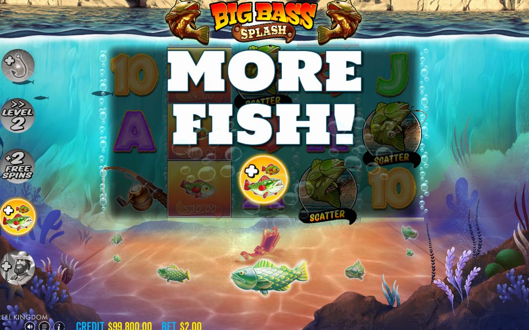 Free spins round showing fish MONEY values