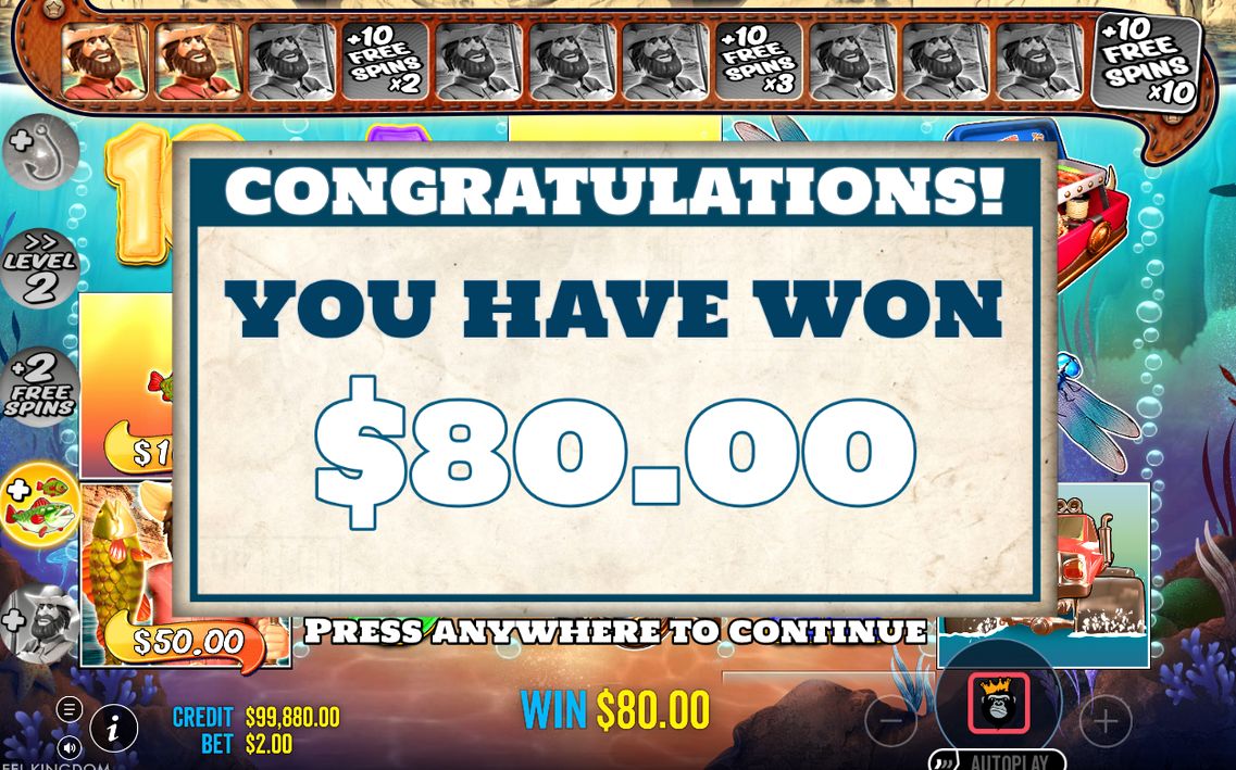 Base game grid showing a paid win