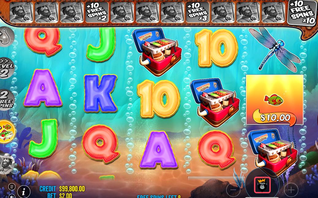 Free spins with Fisherman WILD symbols on the reels